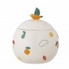 Bloomingville AGNES Ceramiczny Pojemnik z Pokrywką / Biały z Ptaszkiem